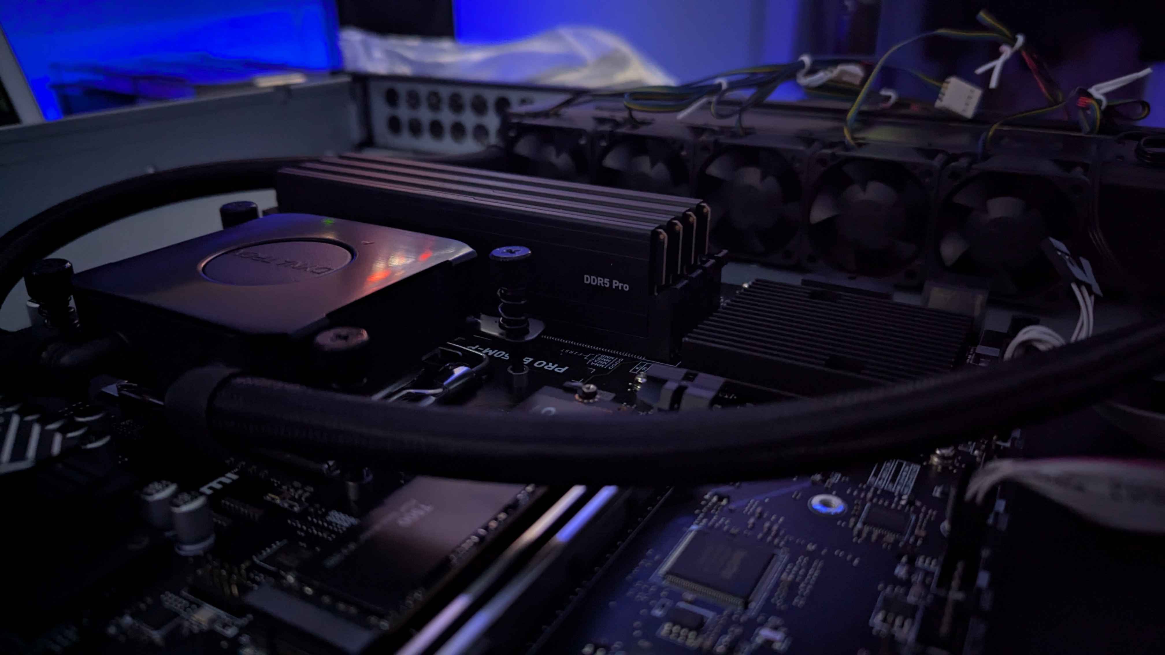 Dedicated server hardware inside an open chassis